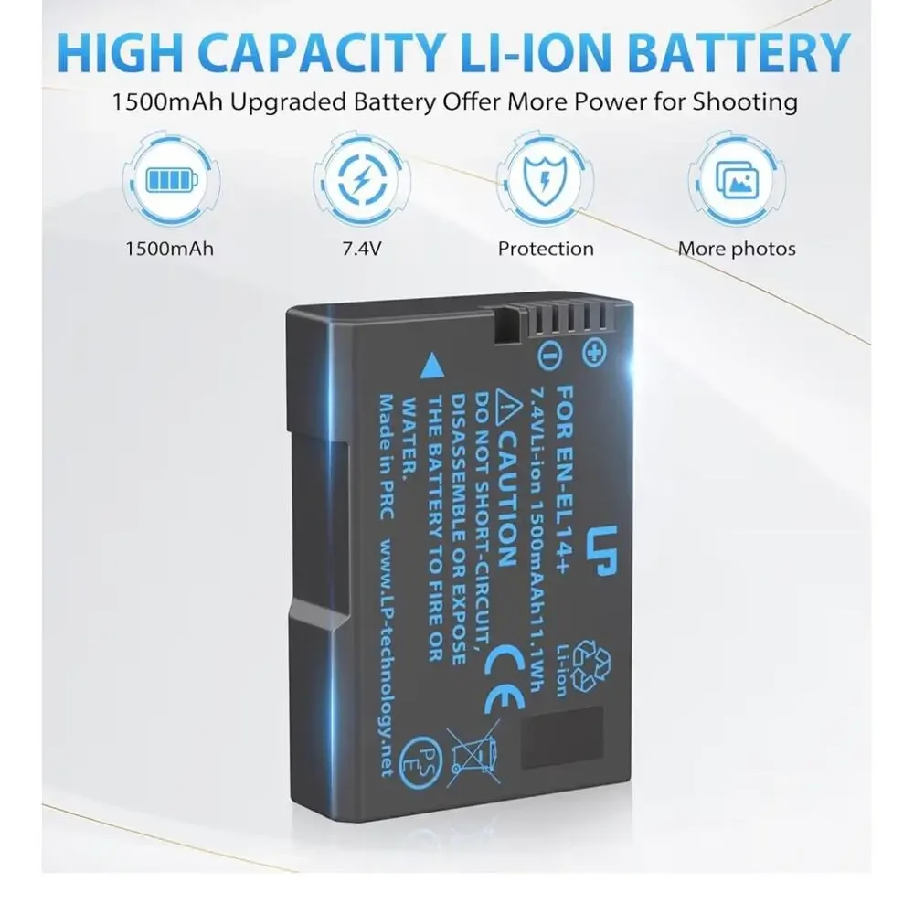 EN-EL14 EN EL14a Battery Charger Pack, LP Charger for Cameras & More